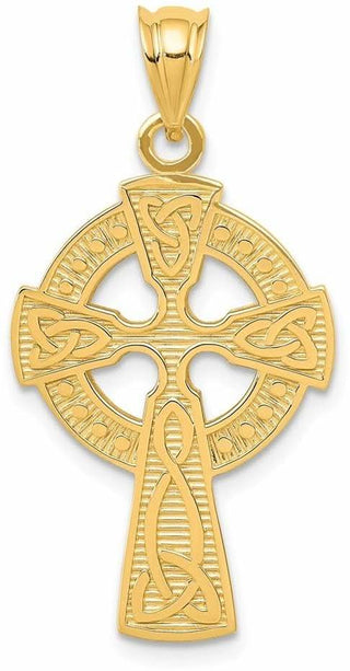 14k Yellow Gold Celtic Cross Pendant C1942