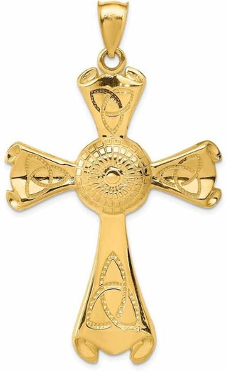14k Yellow Gold Celtic Cross Pendant C1945