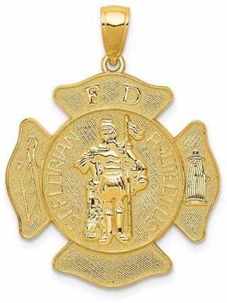 14k Yellow Gold Large St. Florian Badge Pendant