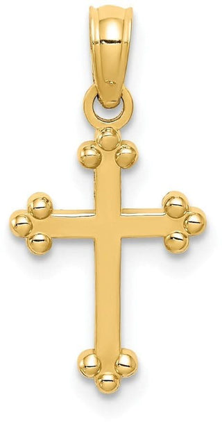 14k Yellow Gold Budded Cross Pendant C3818