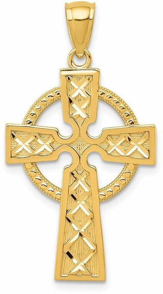 14k Yellow Gold Celtic Cross Pendant C4101