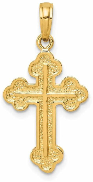 14k Yellow Gold Budded Cross Pendant C4277