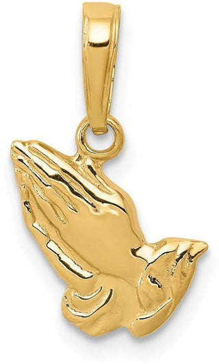 14k Yellow Gold Praying Hands Pendant C4417