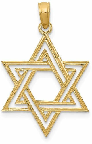 14k Yellow Gold Star Of David Pendant C4465