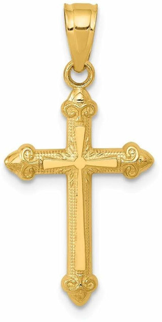 14k Yellow Gold Passion Cross Pendant C4474