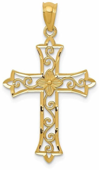 14k Yellow Gold Cross Pendant C4510