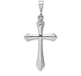 14k White Gold Passion Cross Pendant CH126