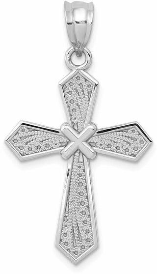 14k White Gold Passion Cross Pendant D1595