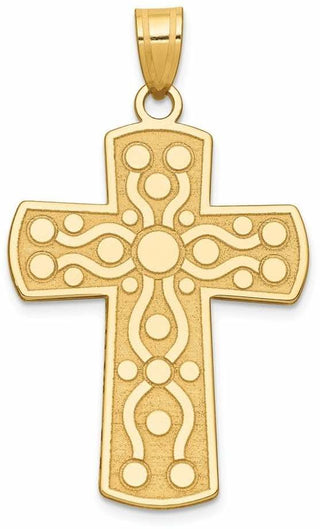 14k Yellow Gold Cross with Serenity Prayer Pendant