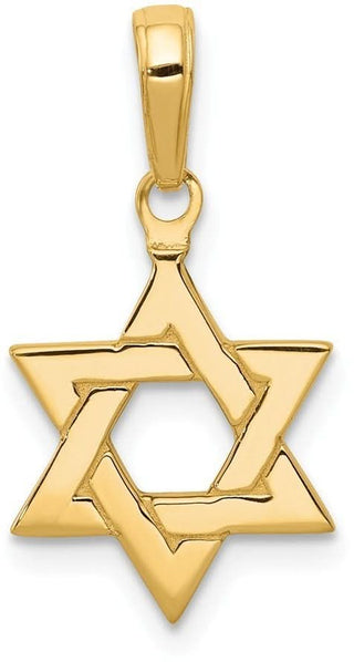 14k Yellow Gold Polished Star Of David Pendant D1691