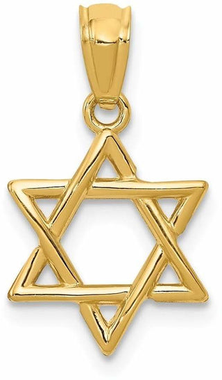 14k Yellow Gold Polished Star Of David Pendant D1695