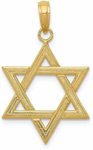 14k Yellow Gold Polished Star Of David Pendant D1696