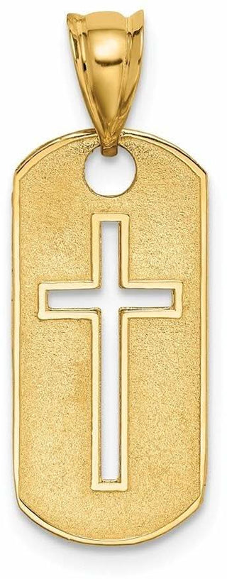 14k Yellow Gold Polished Cross Cut-Out Pendant