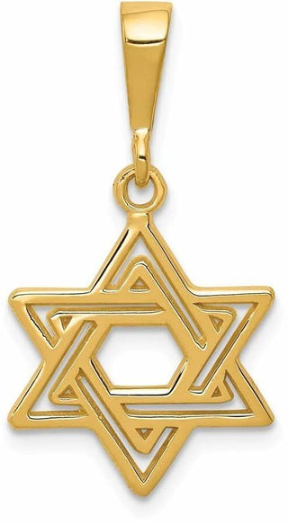 14k Yellow Gold Jewish Star Pendant