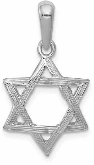 14k White Gold Star Of David Pendant K1295