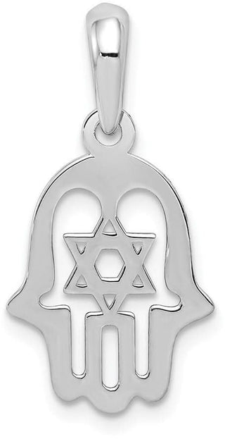 14K White Gold Star Of David Chamseh Pendant