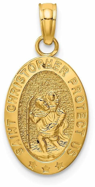 14k Yellow Gold Saint Christopher Medal Pendant K5081
