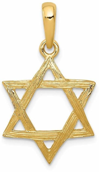 14k Yellow Gold Star Of David Pendant K532