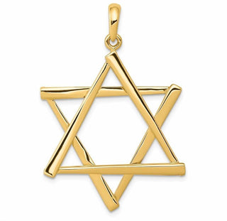 14k Yellow Gold Star Of David Pendant K541