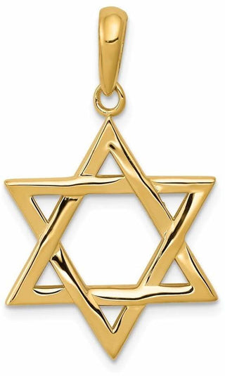 14k Yellow Gold Star Of David Pendant K544