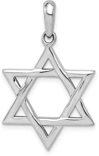 14k White Gold Star Of David Pendant K545