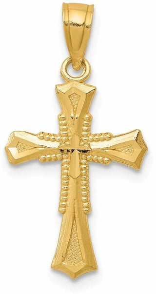 14k Yellow Gold Diamond-Cut Cross Pendant K6260