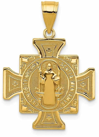 14k Yellow Gold San Benito 2-Sided Cross Pendant