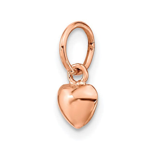 14k Rose Gold Rose Polished 3-D Puffed Heart Charm K794