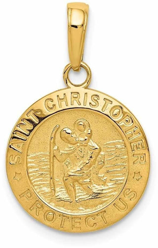 14k Yellow Gold Saint Christopher Medal Pendant M1454