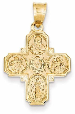 14k Yellow Gold 4-Way Medal Pendant