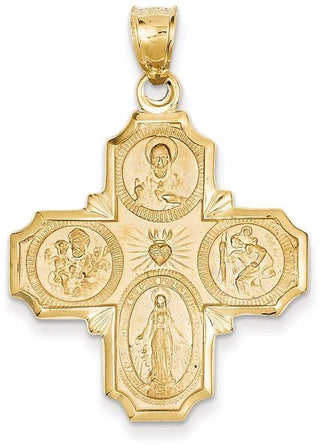14k Yellow Gold Four-Way Medal Pendant M1458