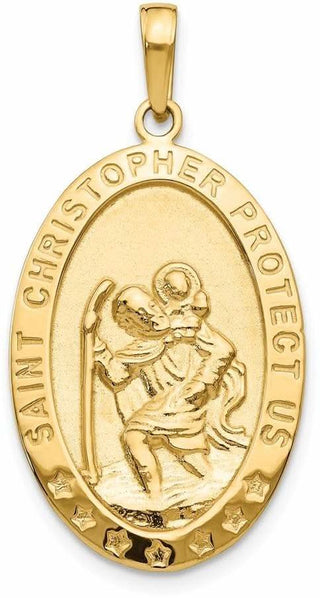 14k Yellow Gold Saint Christopher Medal Pendant M1479