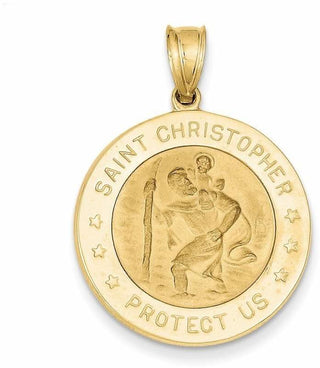 14k Yellow Gold Saint Christopher Medal Pendant M1484