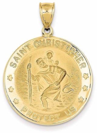 14k Yellow Gold Saint Christopher Medal Pendant M1485