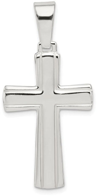 925 Sterling Silver Polished Cross Pendant QC7220