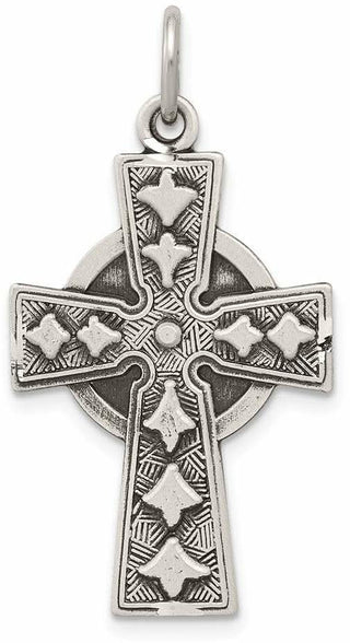 925 Sterling Silver Antiqued Irish Cross Pendant QC8193