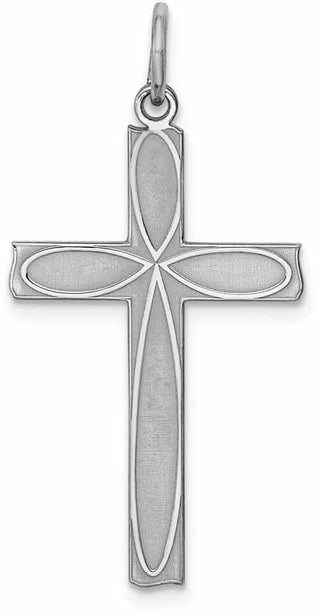 925 Sterling Silver Laser Designed Cross Pendant QXR204