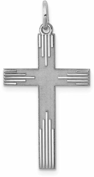925 Sterling Silver Laser Designed Cross Pendant QXR260