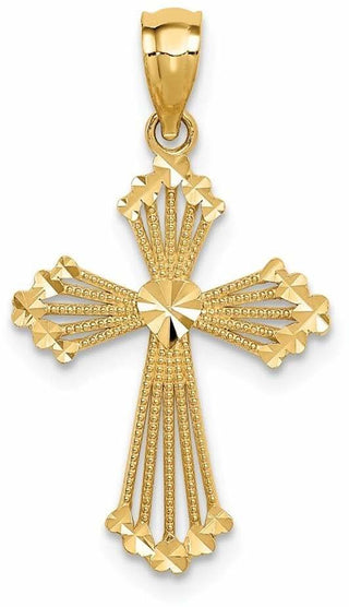 14k Yellow Gold Passion Cross Pendant REL118