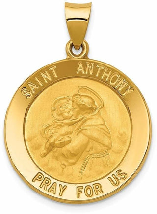14k Yellow Gold Saint Anthony Medal Pendant REL145