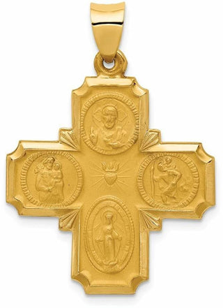 14k Yellow Gold Four-Way Medal Pendant REL150