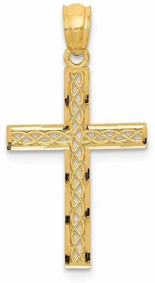 14k Yellow Gold Filigree Cross Pendant