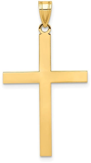 14k Yellow Gold Engravable Cross Pendant