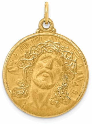 14k Yellow Gold Jesus Medal Pendant