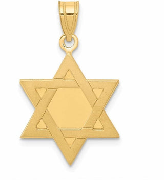 14k Yellow Gold Star Of David Pendant XK650