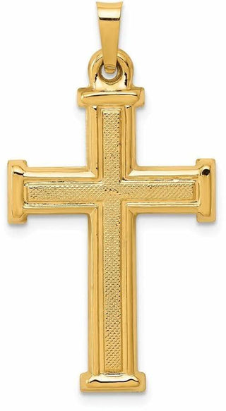 14k Yellow Gold Brushed and Polished Latin Cross Pendant XR1425