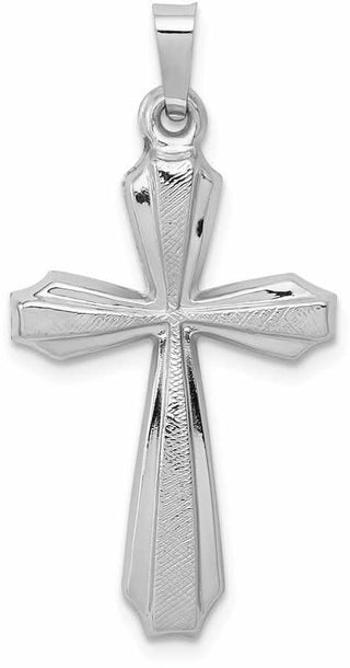 14k White Gold Textured and Polished Passion Cross Pendant XR1426