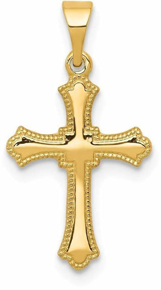 14k Yellow Gold Budded Cross Pendant XR202