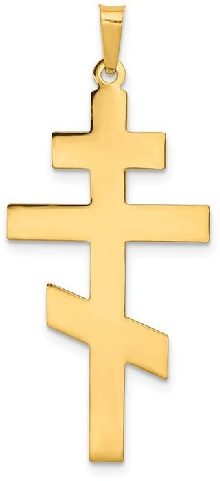 14k Yellow Gold Eastern Orthodox Cross Pendant XR577