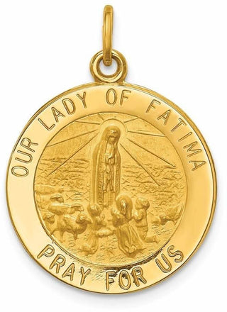 14k Yellow Gold Our Lady Of Fatima Medal Pendant XR666